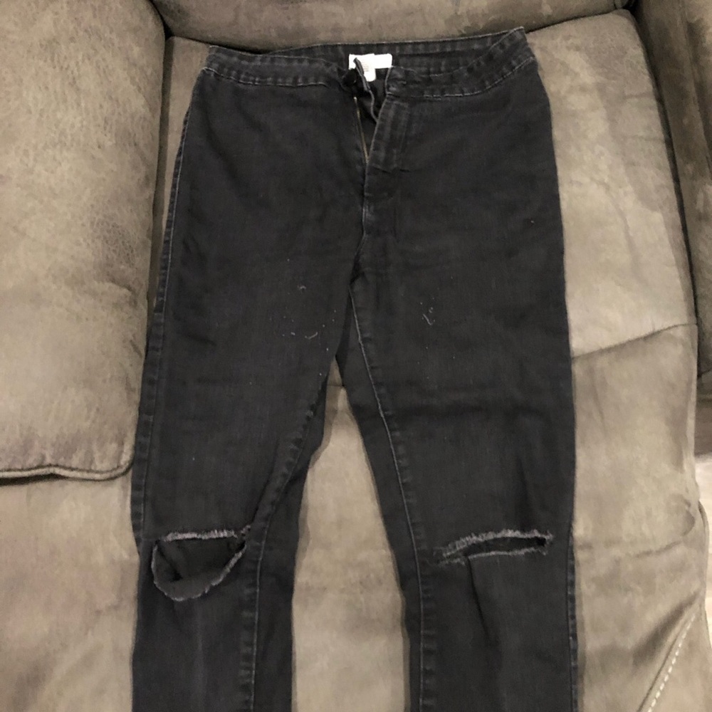 High waisted stretch denim